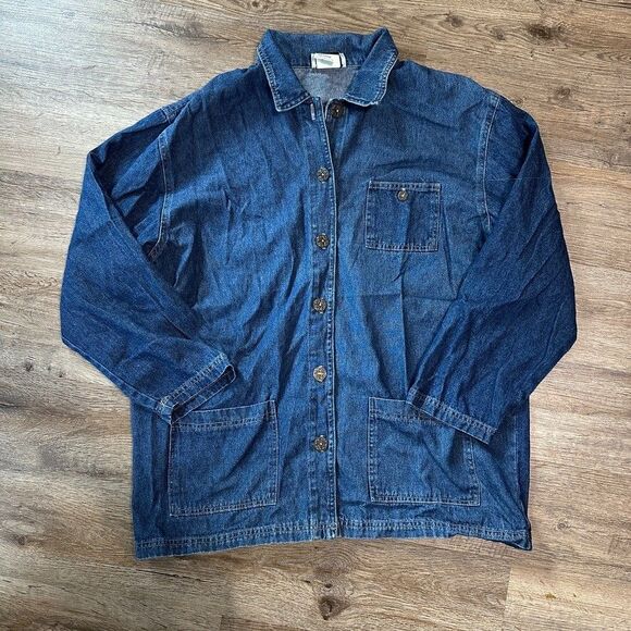 Teddi Tops - Vintage Teddi Denim Button Down Shirt Long Sleeve Made in USA Womens Size Medium